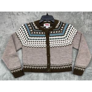 VTG SWAK Women's Cardigan Sweater Size Large‎ Multicolor Knit Made in USA
